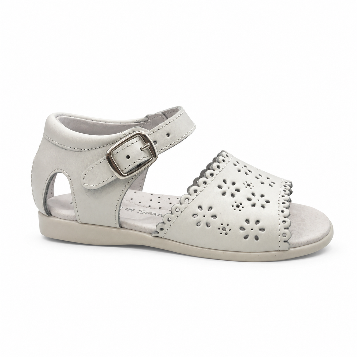 ALLADIN WHITE FLOWER PERFORATED SANDAL (AL6)