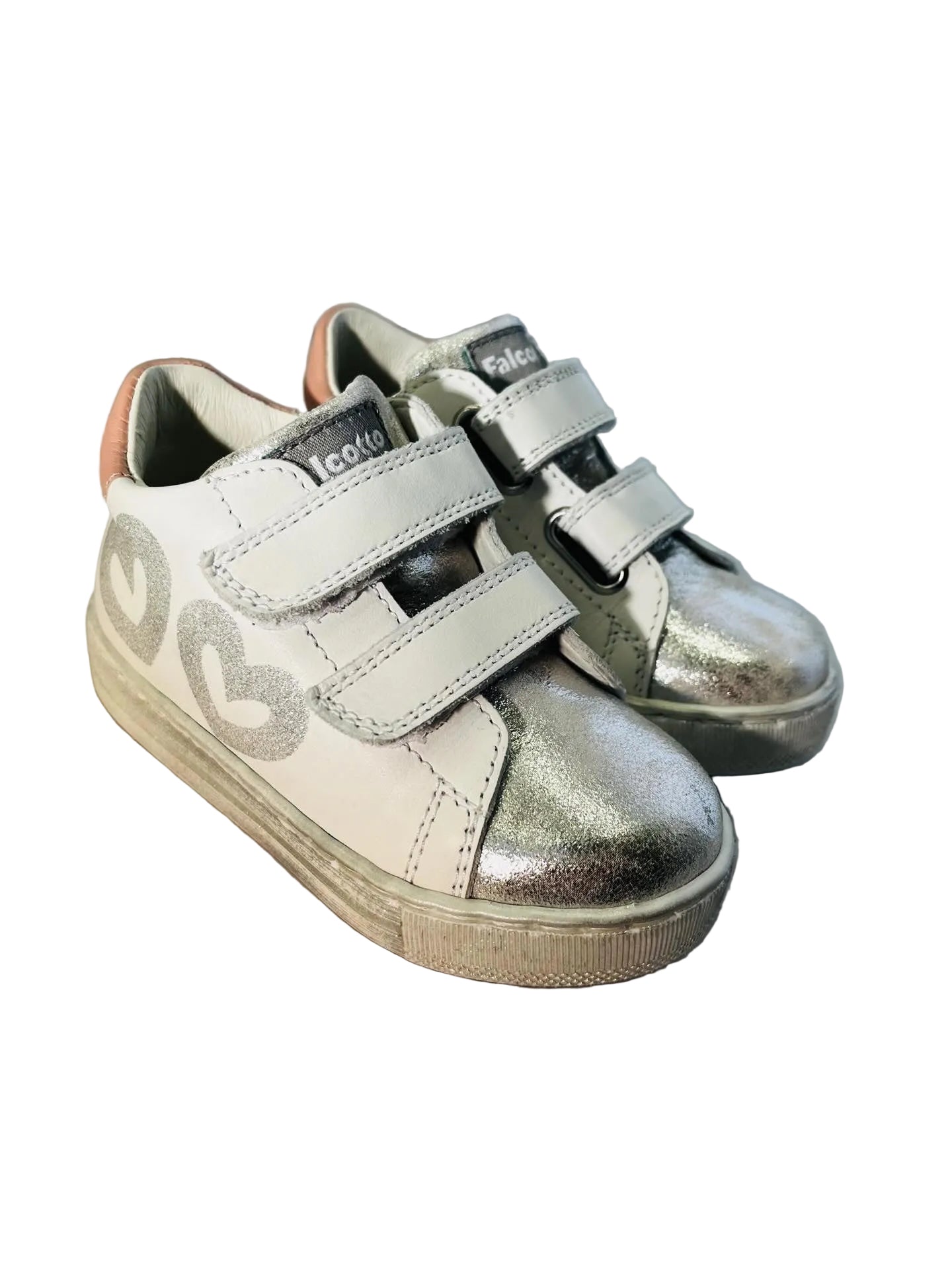 FALCOTTO WHITE/METALLIC VELCRO SNEAKER (FL43)