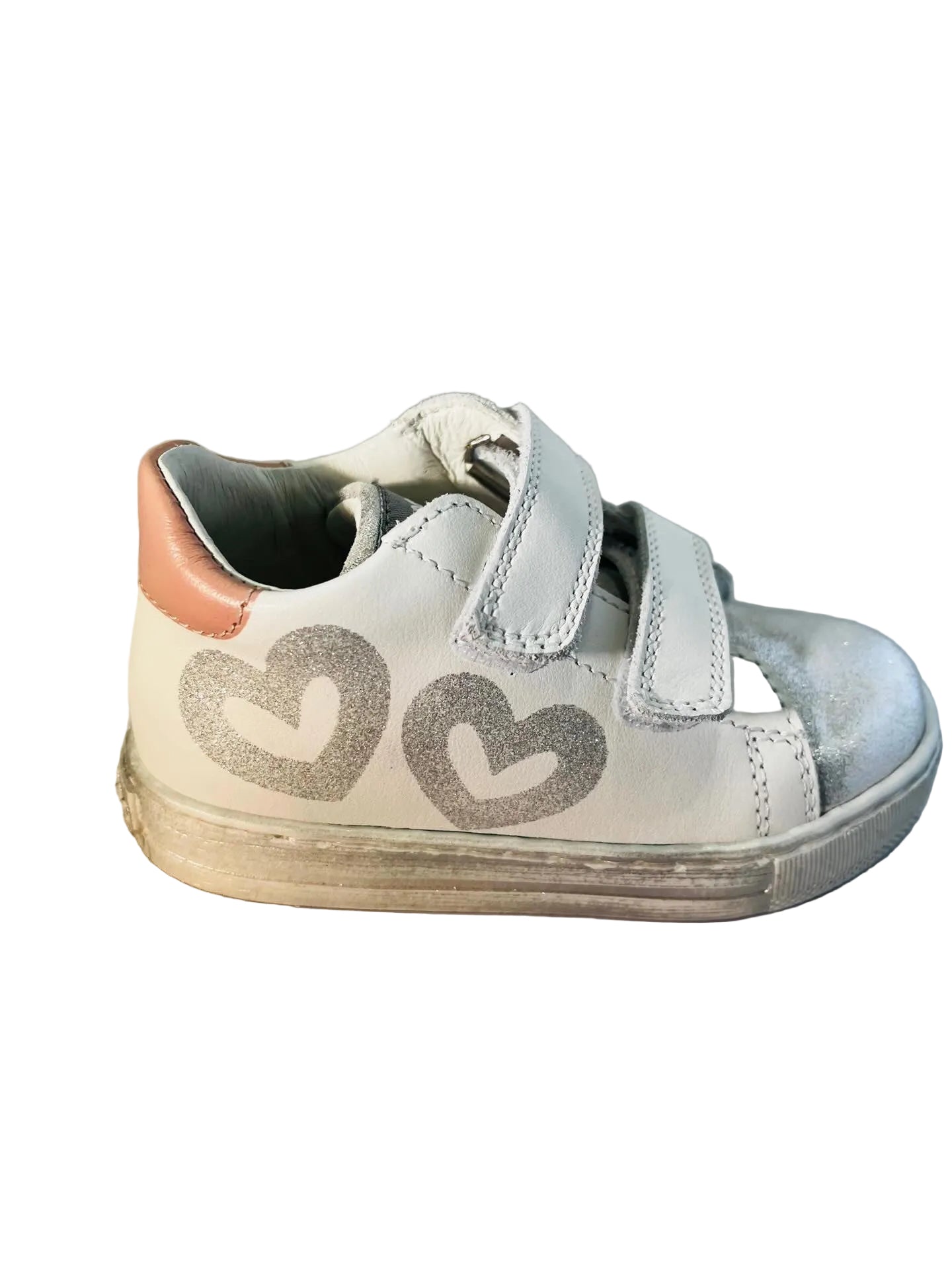 FALCOTTO WHITE/METALLIC VELCRO SNEAKER (FL43)