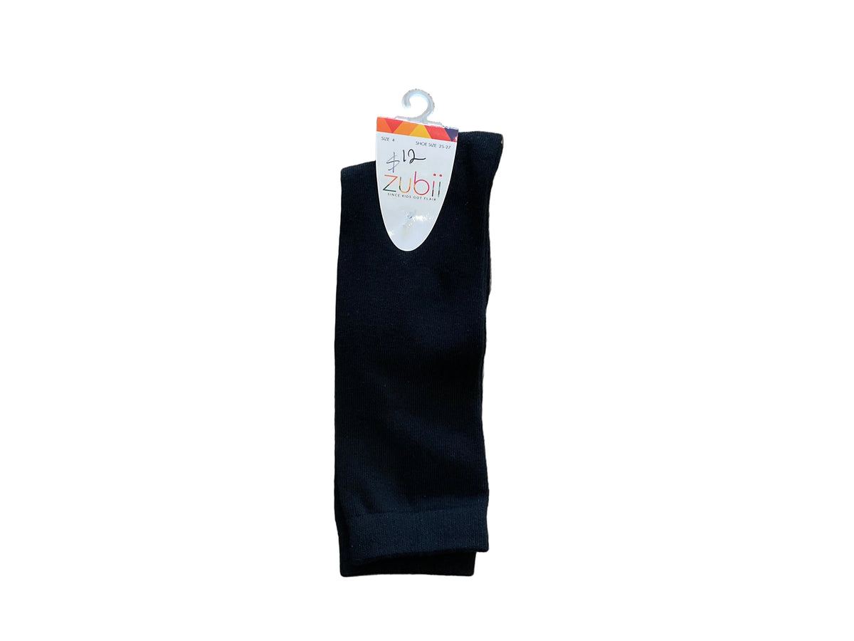 Zubi girl black plain knee high socks