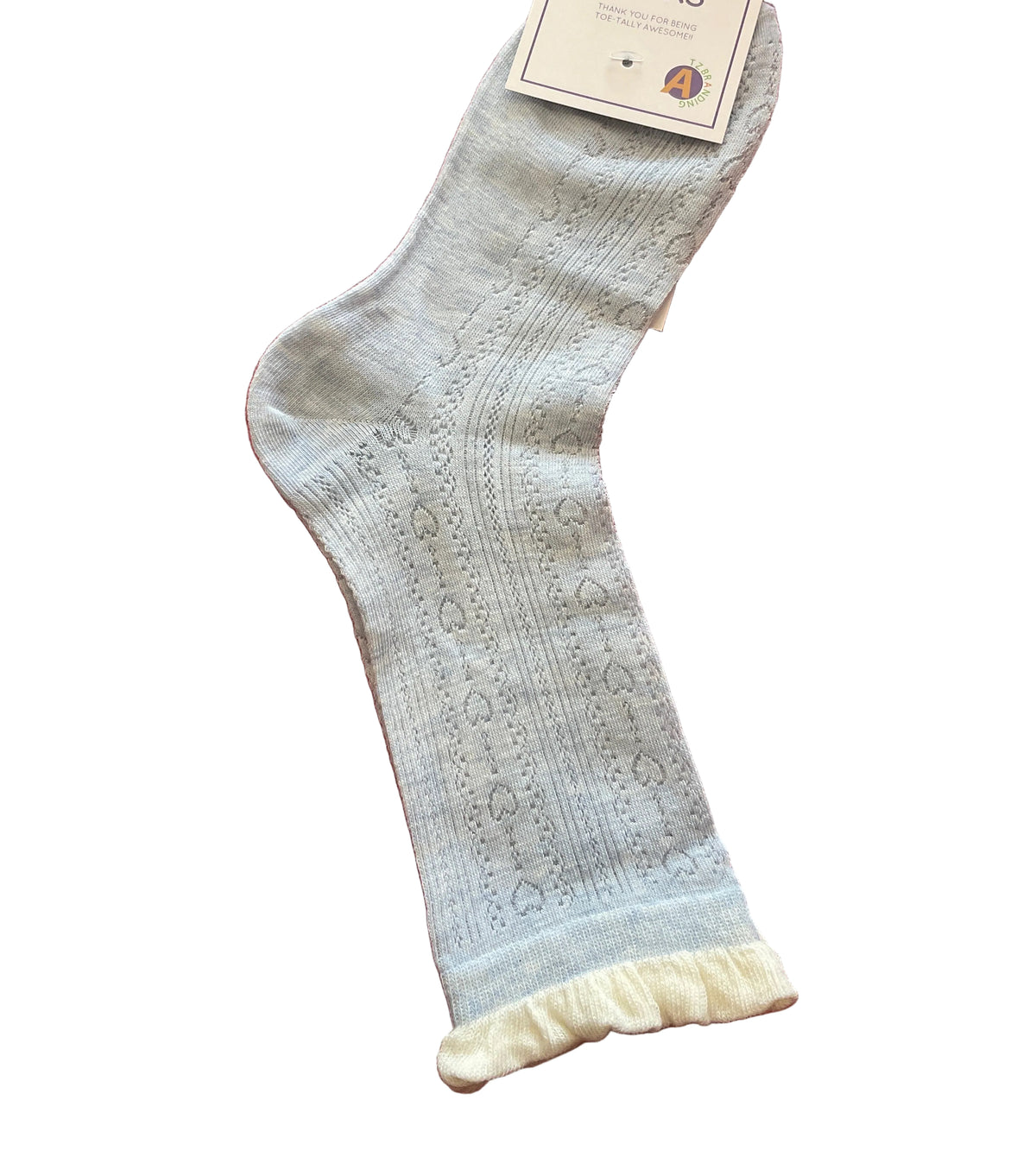 Heart Baby Blue Crew Sock