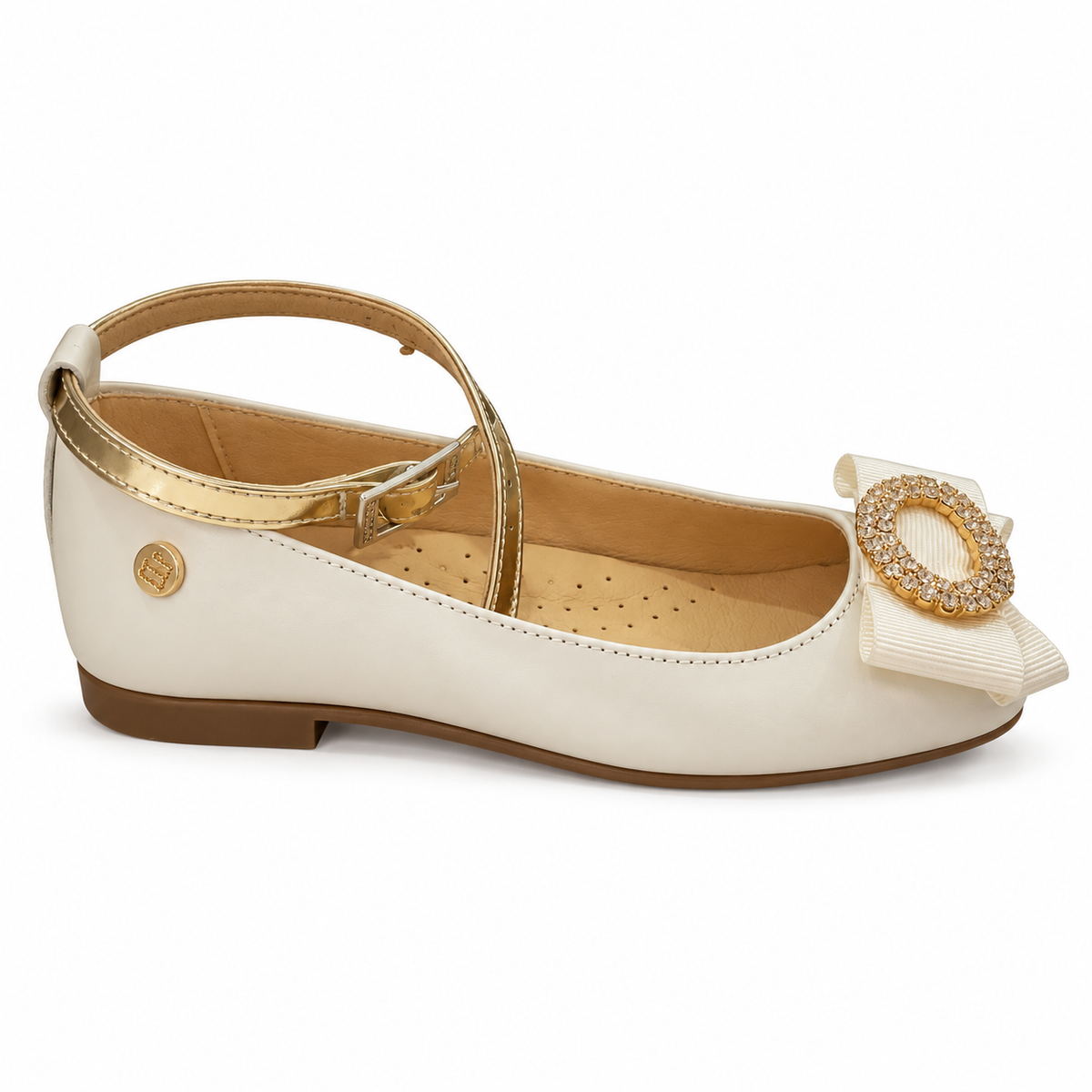 ANDANINES CREAM ANKLE-STRAP FLAT (ADS5)