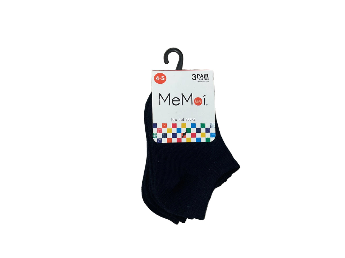 Memoi boys navy low cut 3 pair