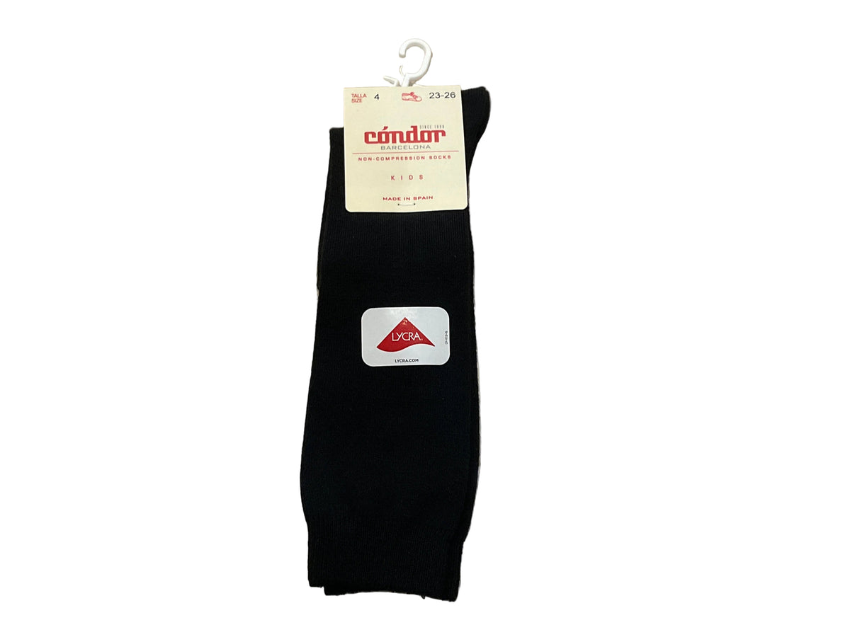Condor girl plain black knee high socks