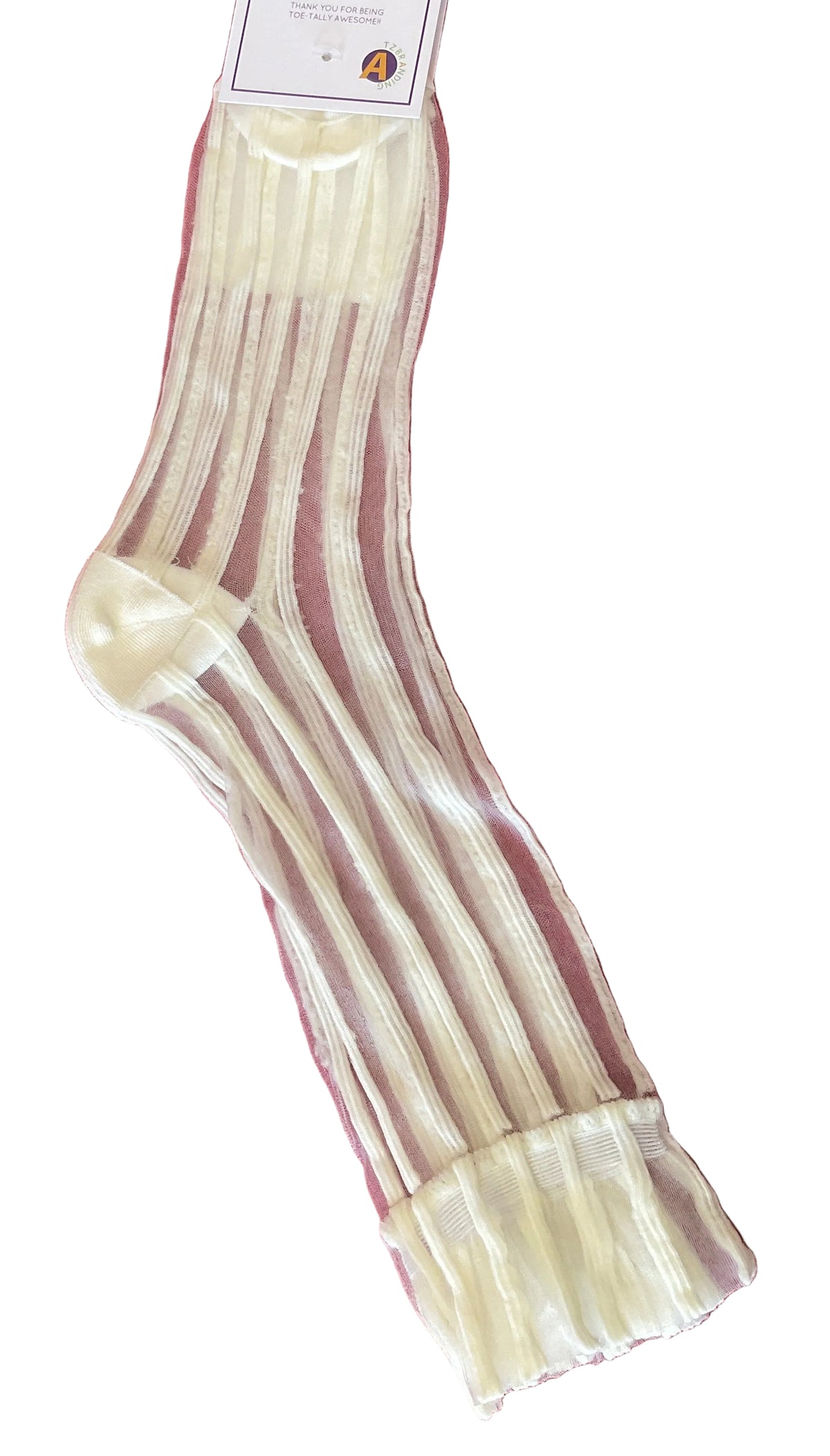BEIGE PANEL CREW SOCK