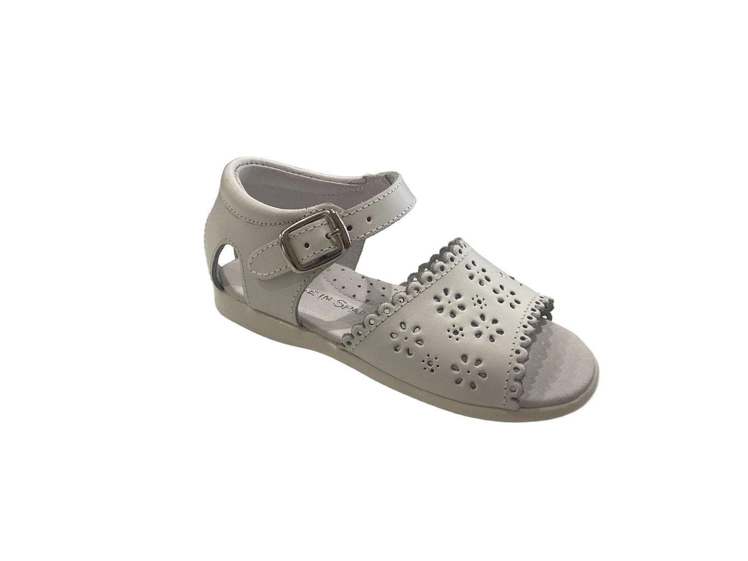 ALLADIN WHITE FLOWER PERFORATED SANDAL (AL6)