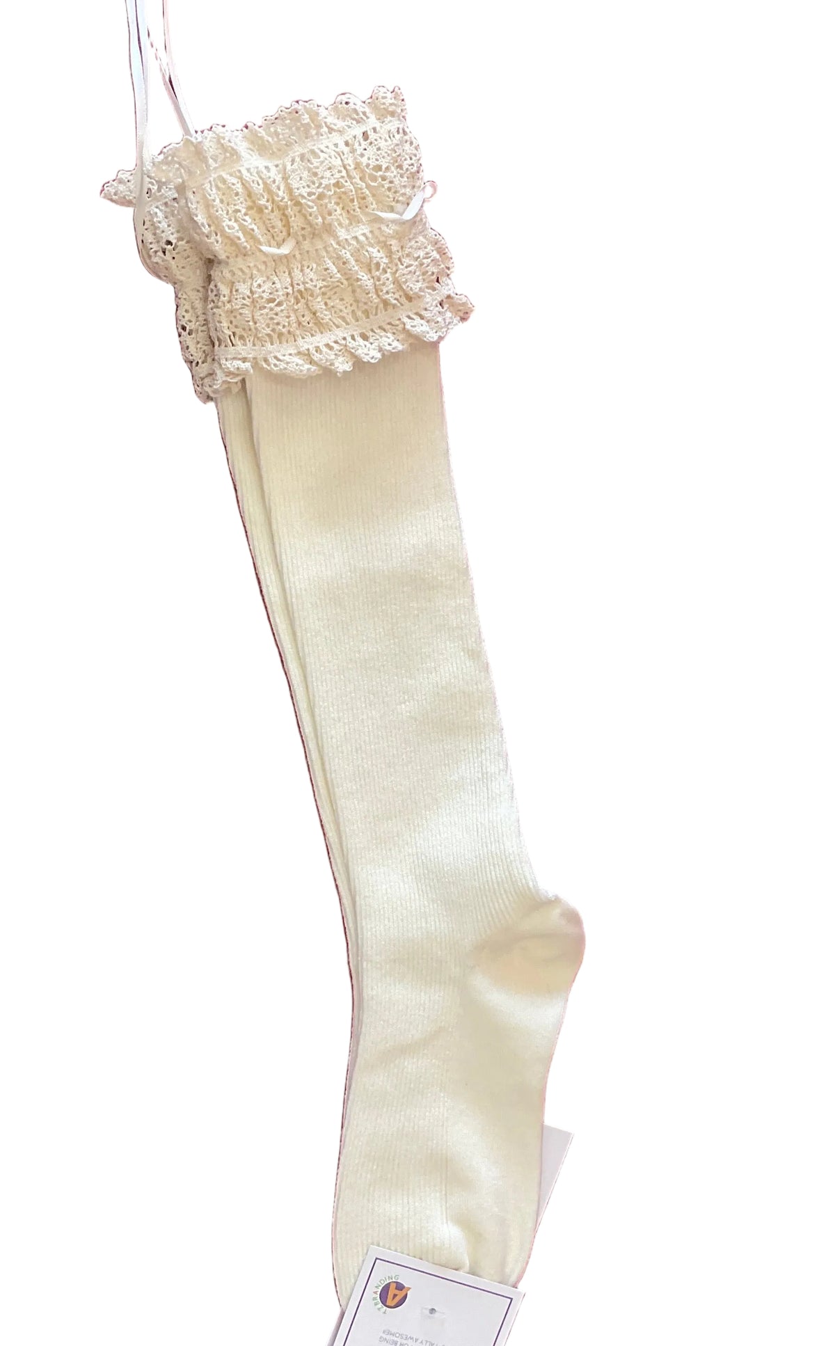 DETAILED BEIGE KNEE HIGH