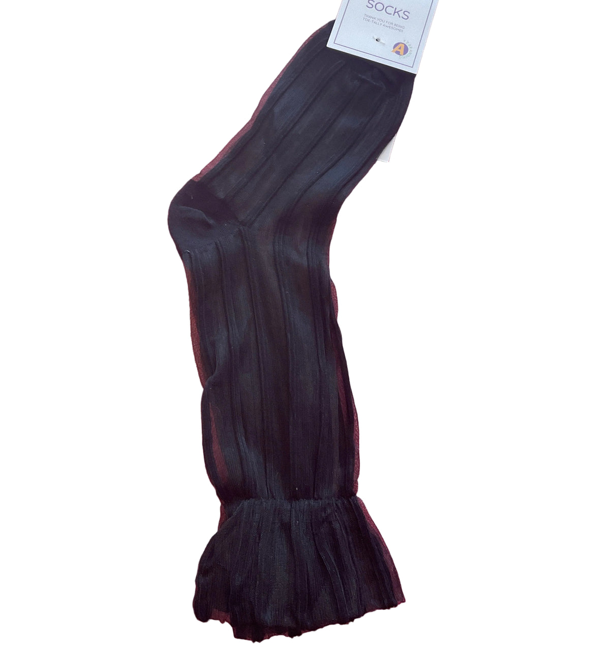 BLACK PANEL CREW SOCK