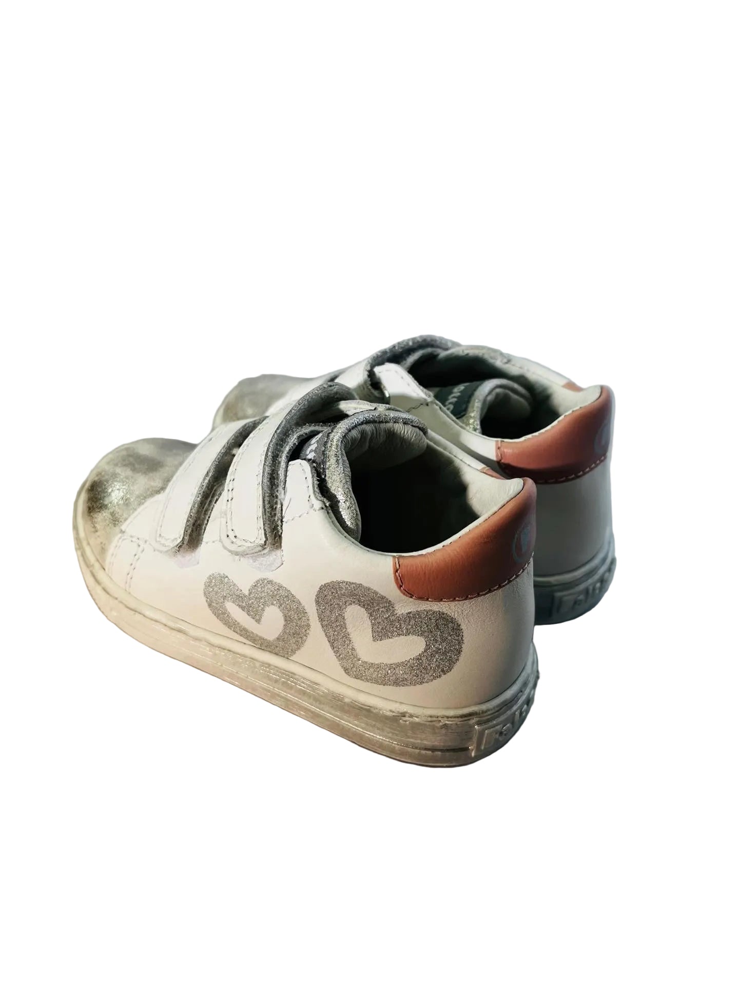 FALCOTTO WHITE/METALLIC VELCRO SNEAKER (FL43)