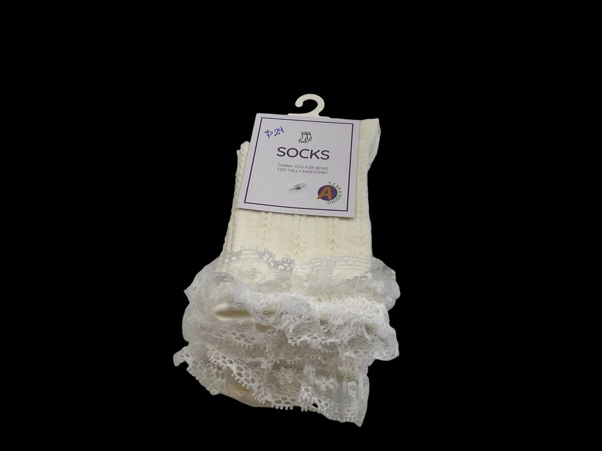 Beige Knit Crew Sock