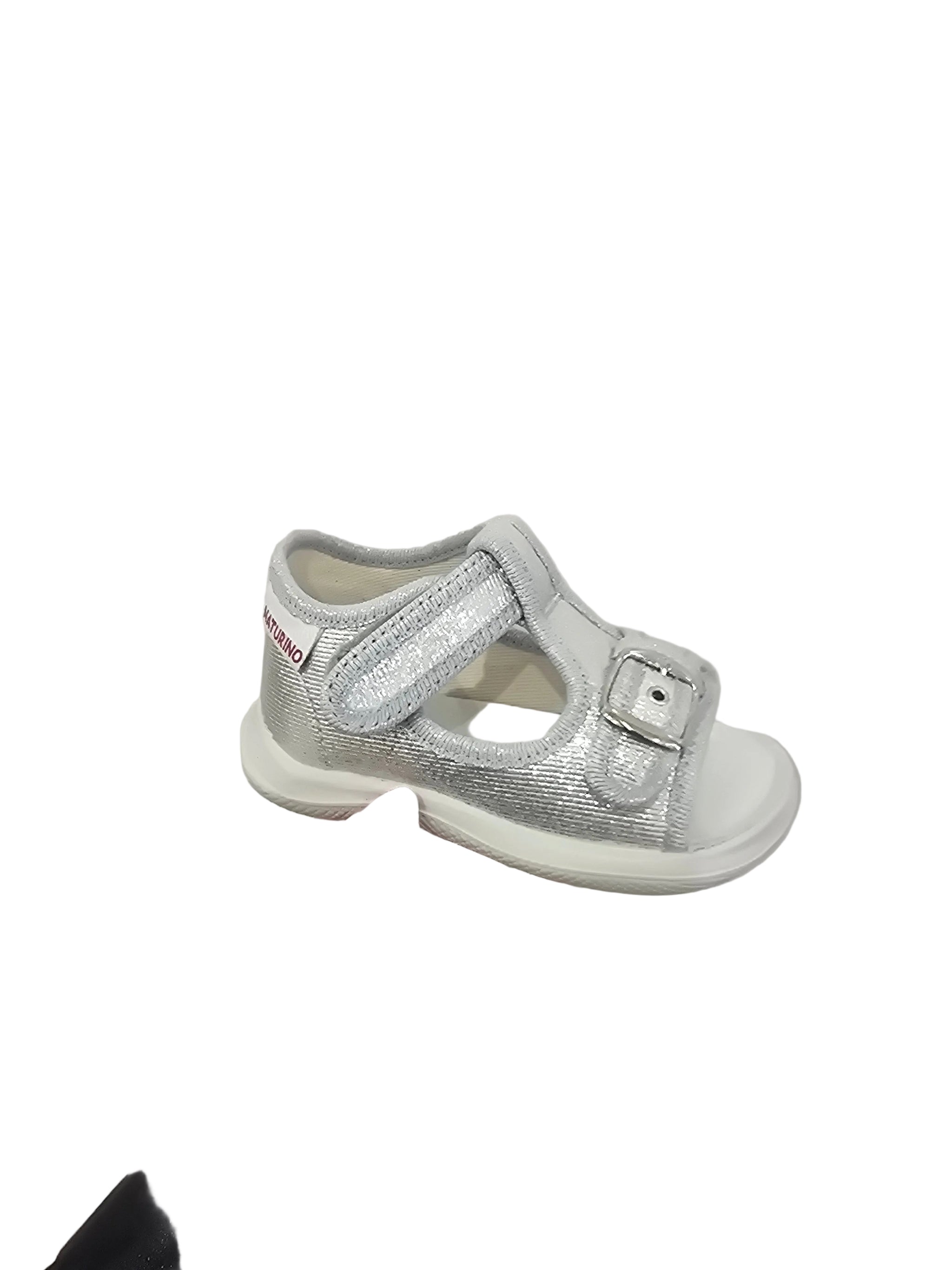 Sandali Naturino Paros - Open Toe In Tessuto Con Suola In Gomma, Chiusura A Velcro